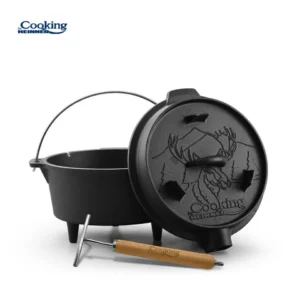 Ceaun 7L din fonta pura 2 in 1, capacul poate fi tigaie grill,  29.5X16cm