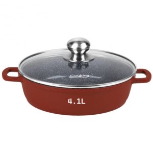 Cratita joasa cuptor Heinner cu capac, din aluminiu ceramic, 28x7.5cm, 4.1L